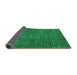 Sideview of Abstract Green Modern Rug, abs4378grn