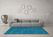 Machine Washable Abstract Turquoise Modern Area Rugs in a Living Room,, wshabs4378turq