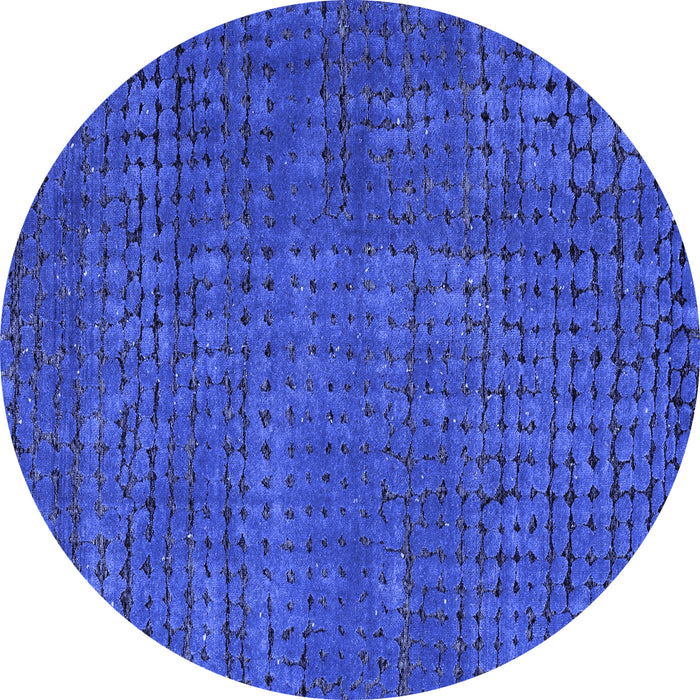 Round Machine Washable Abstract Blue Modern Rug, wshabs4378blu