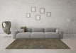 Machine Washable Abstract Brown Modern Rug in a Living Room,, wshabs4378brn