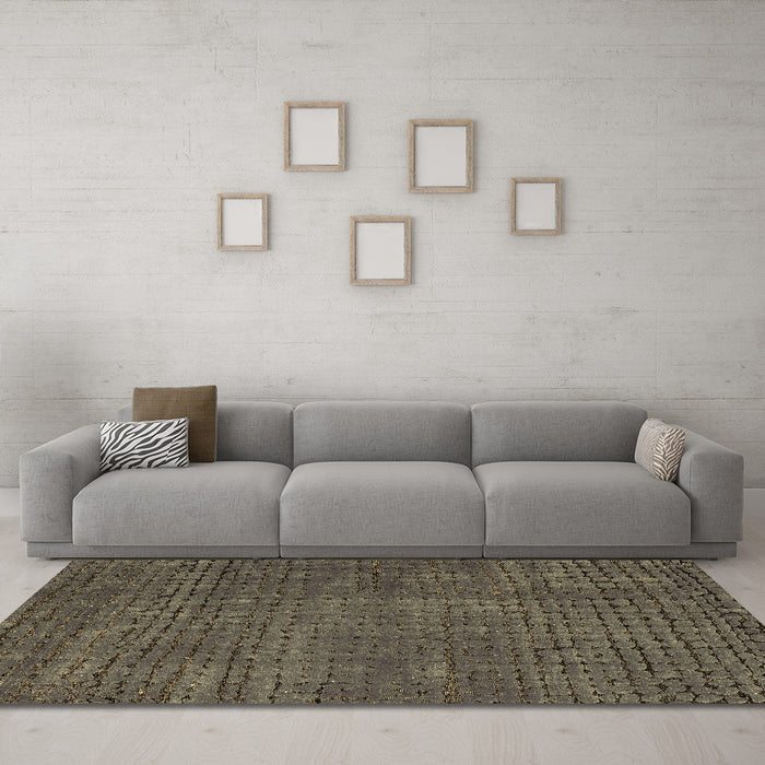 Machine Washable Abstract Brown Modern Rug in a Living Room,, wshabs4378brn