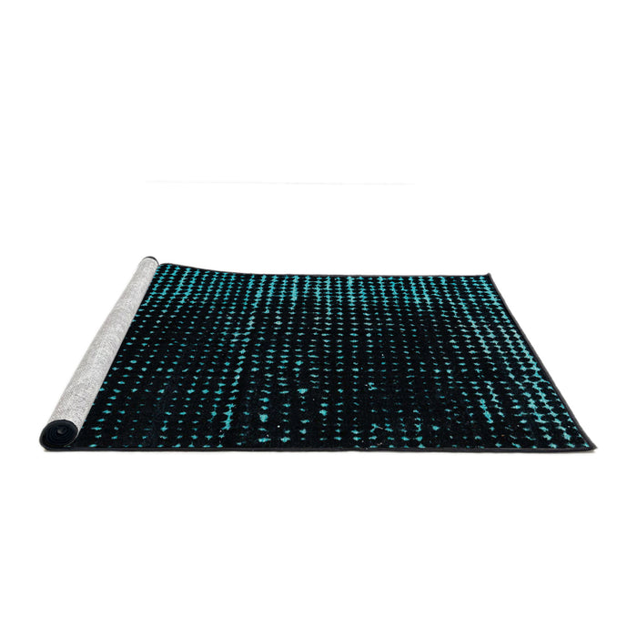 Sideview of Machine Washable Abstract Medium Teal Green Rug, wshabs4379