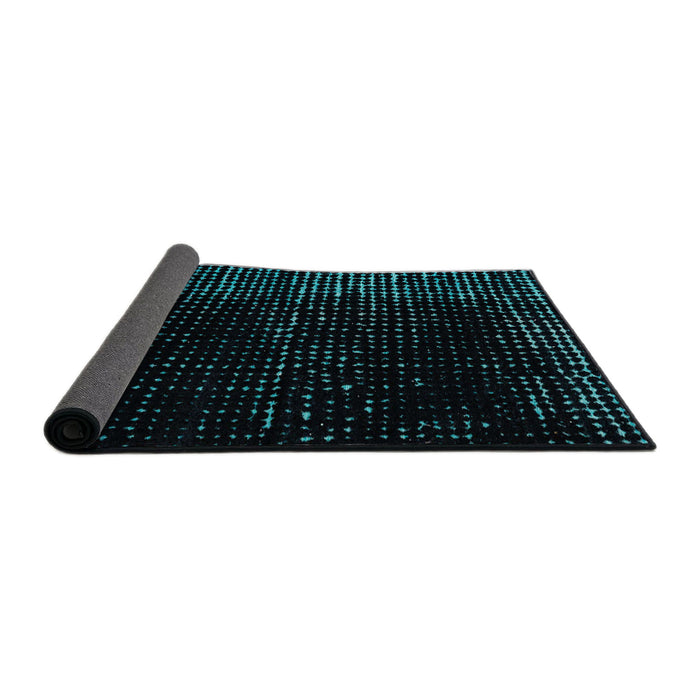 Sideview of Abstract Teal Green Modern Rug, abs4379
