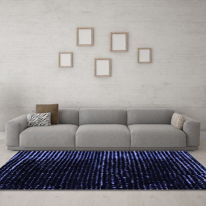 Machine Washable Abstract Blue Modern Rug in a Living Room, wshabs4379blu