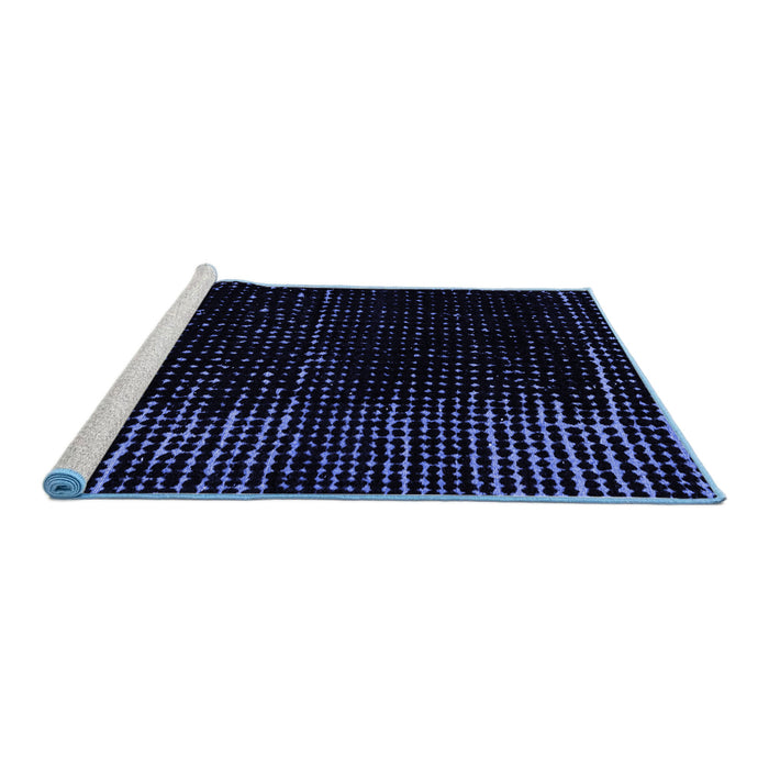 Sideview of Machine Washable Abstract Blue Modern Rug, wshabs4379blu
