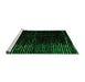 Sideview of Machine Washable Abstract Green Modern Area Rugs, wshabs4379grn