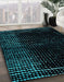 Abstract Teal Green Modern Rug in Family Room, abs4379