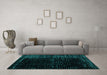 Machine Washable Abstract Turquoise Modern Area Rugs in a Living Room,, wshabs4379turq