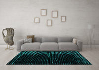 Machine Washable Abstract Turquoise Modern Rug, wshabs4379turq