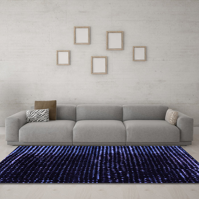 Machine Washable Abstract Purple Modern Area Rugs in a Living Room, wshabs4379pur