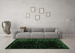 Machine Washable Abstract Emerald Green Modern Area Rugs in a Living Room,, wshabs4379emgrn