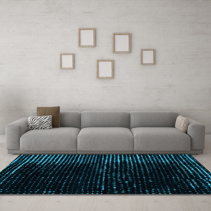 Machine Washable Abstract Light Blue Modern Rug in a Living Room, wshabs4379lblu