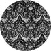 Round Abstract Gray Modern Rug, abs437gry