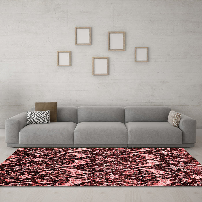 Modern Red Washable Rugs