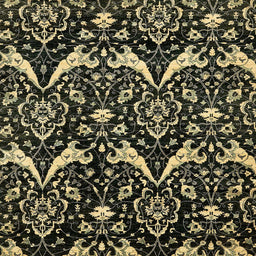 Square Machine Washable Abstract Brass Green Rug, wshabs437