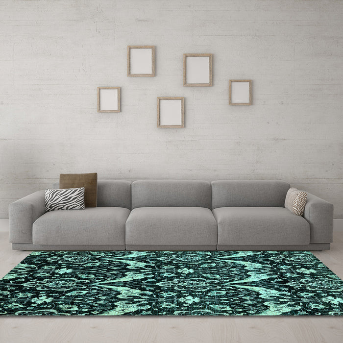 Machine Washable Abstract Light Blue Modern Rug in a Living Room, wshabs437lblu