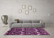 Machine Washable Abstract Pink Modern Rug in a Living Room, wshabs437pnk