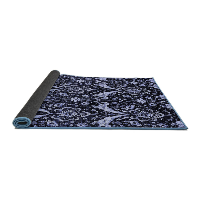 Sideview of Abstract Blue Modern Rug, abs437blu
