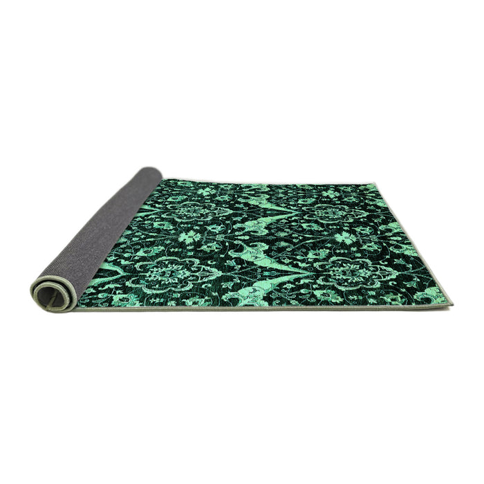 Sideview of Abstract Turquoise Modern Rug, abs437turq
