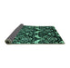 Sideview of Abstract Turquoise Modern Rug, abs437turq