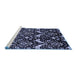 Sideview of Machine Washable Abstract Blue Modern Rug, wshabs437blu