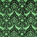 Square Machine Washable Abstract Emerald Green Modern Area Rugs, wshabs437emgrn