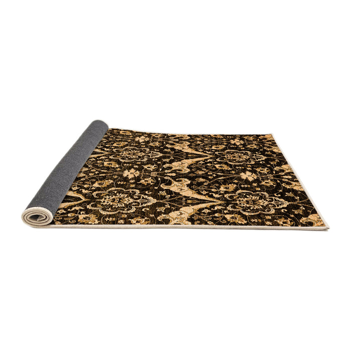 Sideview of Abstract Orange Modern Rug, abs437org