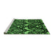 Sideview of Machine Washable Abstract Green Modern Area Rugs, wshabs437grn