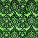 Square Machine Washable Abstract Green Modern Area Rugs, wshabs437grn