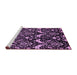 Sideview of Machine Washable Abstract Purple Modern Area Rugs, wshabs437pur