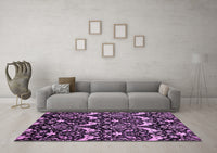 Machine Washable Abstract Purple Modern Rug, wshabs437pur