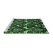 Sideview of Machine Washable Abstract Emerald Green Modern Area Rugs, wshabs437emgrn