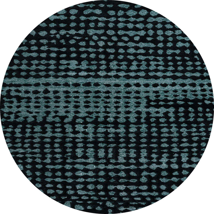 Round Abstract Black Modern Rug, abs4380