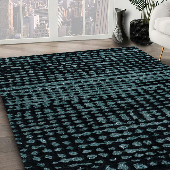 Machine Washable Abstract Black Rug in a Family Room, wshabs4380