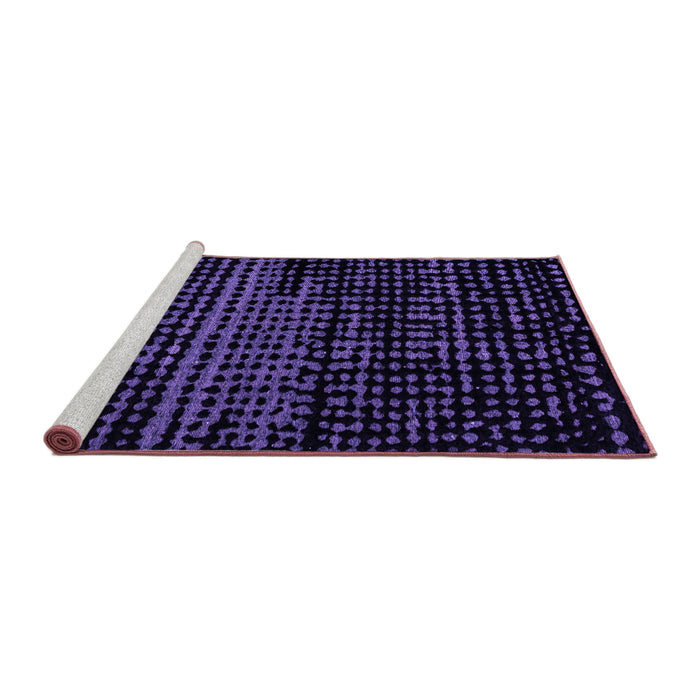 Sideview of Machine Washable Abstract Purple Modern Area Rugs, wshabs4380pur