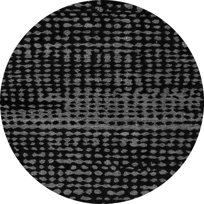 Round Machine Washable Abstract Gray Modern Rug, wshabs4380gry