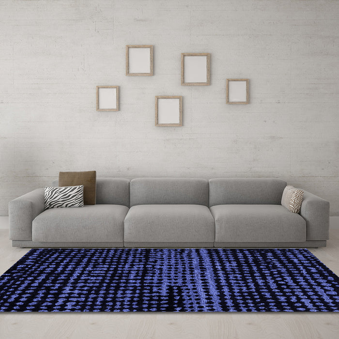 Machine Washable Abstract Blue Modern Rug in a Living Room, wshabs4380blu