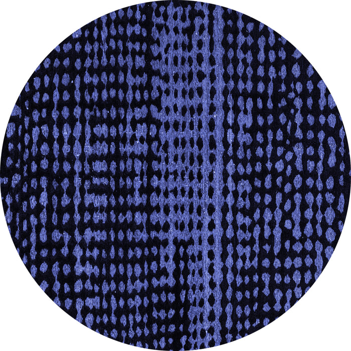 Round Abstract Blue Modern Rug, abs4380blu