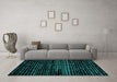 Machine Washable Abstract Turquoise Modern Area Rugs in a Living Room,, wshabs4380turq