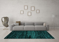 Machine Washable Abstract Turquoise Modern Rug, wshabs4380turq