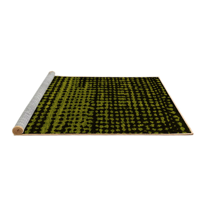 Sideview of Machine Washable Abstract Yellow Modern Rug, wshabs4380yw