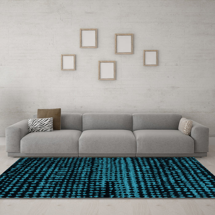 Machine Washable Abstract Light Blue Modern Rug in a Living Room, wshabs4380lblu