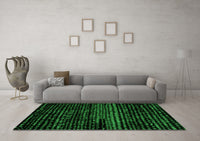 Machine Washable Abstract Green Modern Rug, wshabs4380grn