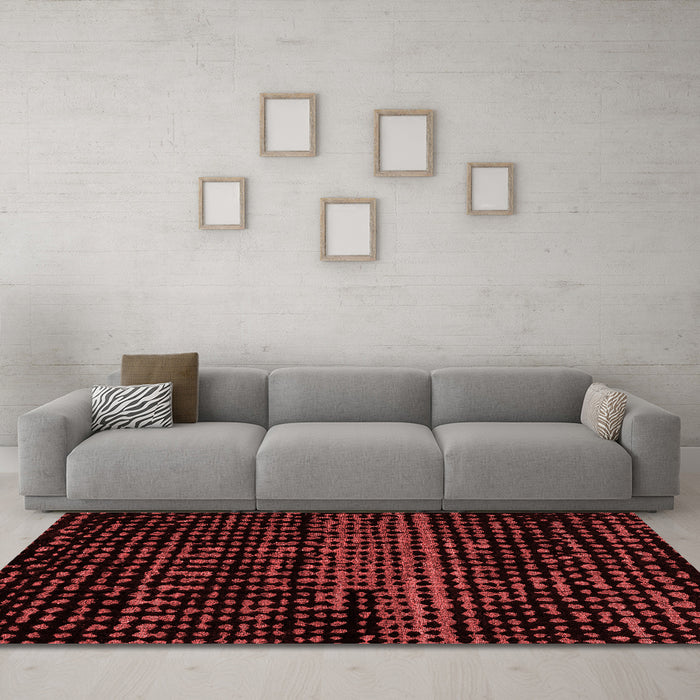 Modern Red Washable Rugs