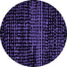 Round Machine Washable Abstract Purple Modern Area Rugs, wshabs4380pur