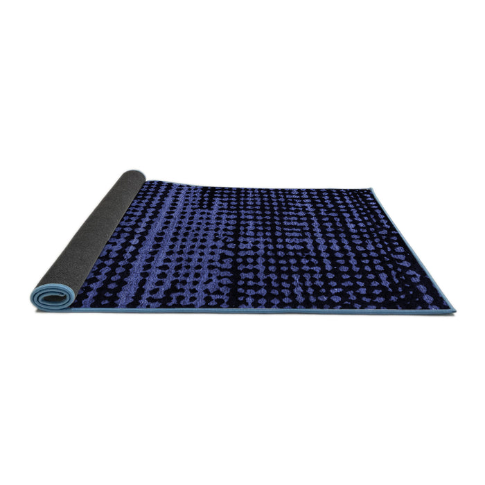 Sideview of Abstract Blue Modern Rug, abs4380blu