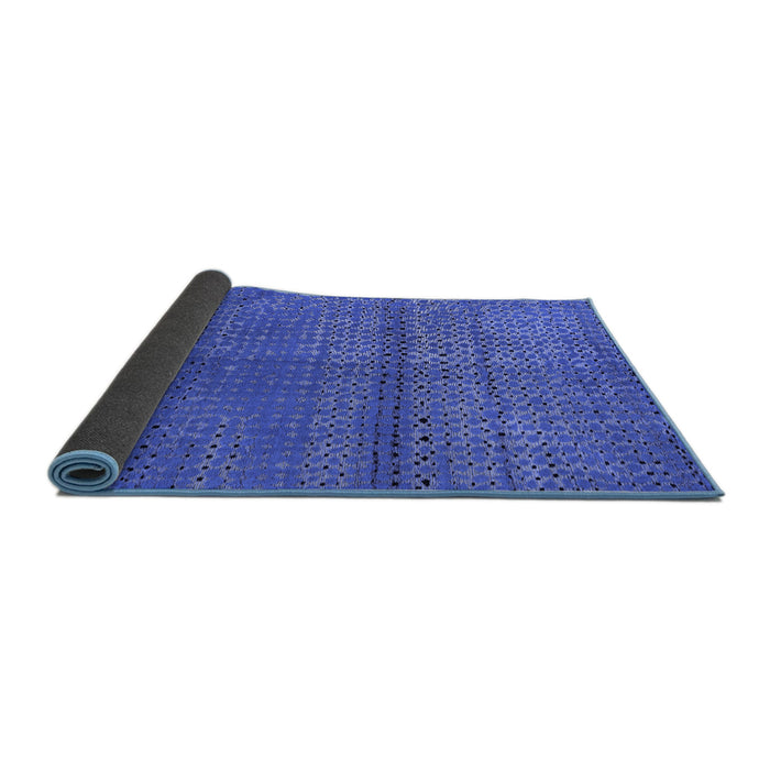Sideview of Abstract Blue Modern Rug, abs4381blu