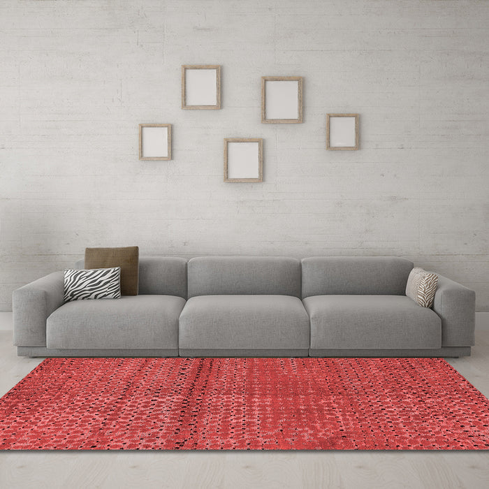 Modern Red Washable Rugs