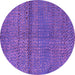 Round Machine Washable Abstract Pink Modern Rug, wshabs4381pnk