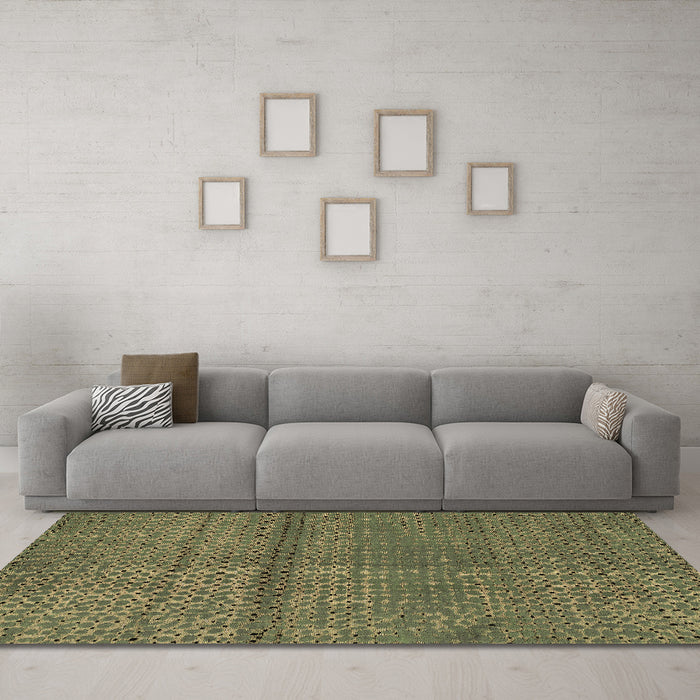 Machine Washable Abstract Brown Modern Rug in a Living Room,, wshabs4381brn